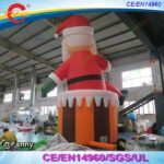 4m 6m 8m Christmas Decoration Giant Inflatable Santa Claus Climb Up From Chimney Father Old Man - 4