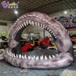 4m Length Air Blown Shark Mouth Arches Teeth Inflatable Beach Game Props For Summer Holiday - 5