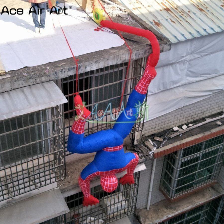 4m Large Spiderman Inflatable Cartoon Model Wall Climbing Replica Indooroutdoor Superhero Decor - 2 4m Large Spiderman Inflatable Cartoon Model Wall Climbing Replica Indooroutdoor Superhero Decor - 2