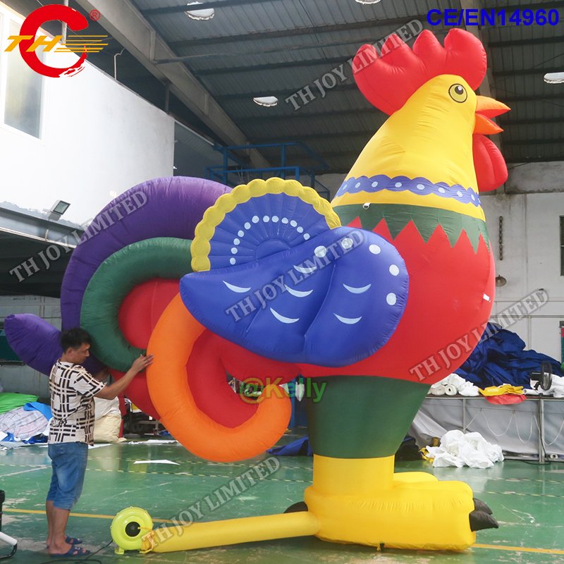 4mh Huge Outdoor Advertising Inflatable Air Balloon Giant Cook Chicken Model Promotional Display Prop - 1