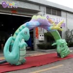 5x3 4m High Inflatable Dinosaur Archway Inflated Arches For Amusement Ride Theme - 4