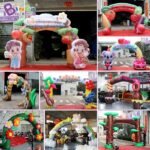 5x3 4m High Inflatable Dinosaur Archway Inflated Arches For Amusement Ride Theme - 6