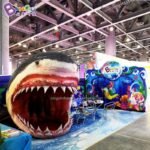 5x3 7x3 Meters Inflatable Shark Head Model Custom Made Vivid Mouth Decoration Event Toy - 4