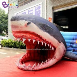 5x3 7x3 Meters Inflatable Shark Head Model Custom Made Vivid Mouth Decoration Event Toy - 2