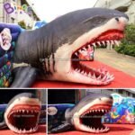 5x3 7x3 Meters Inflatable Shark Head Model Custom Made Vivid Mouth Decoration Event Toy - 6