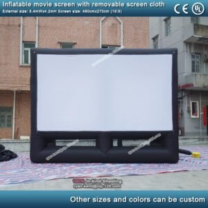 5 4m 16 9 Outdoor Inflatable Movie Screen With Removable Cloth Portable Air Projector Cinema Projection - 2