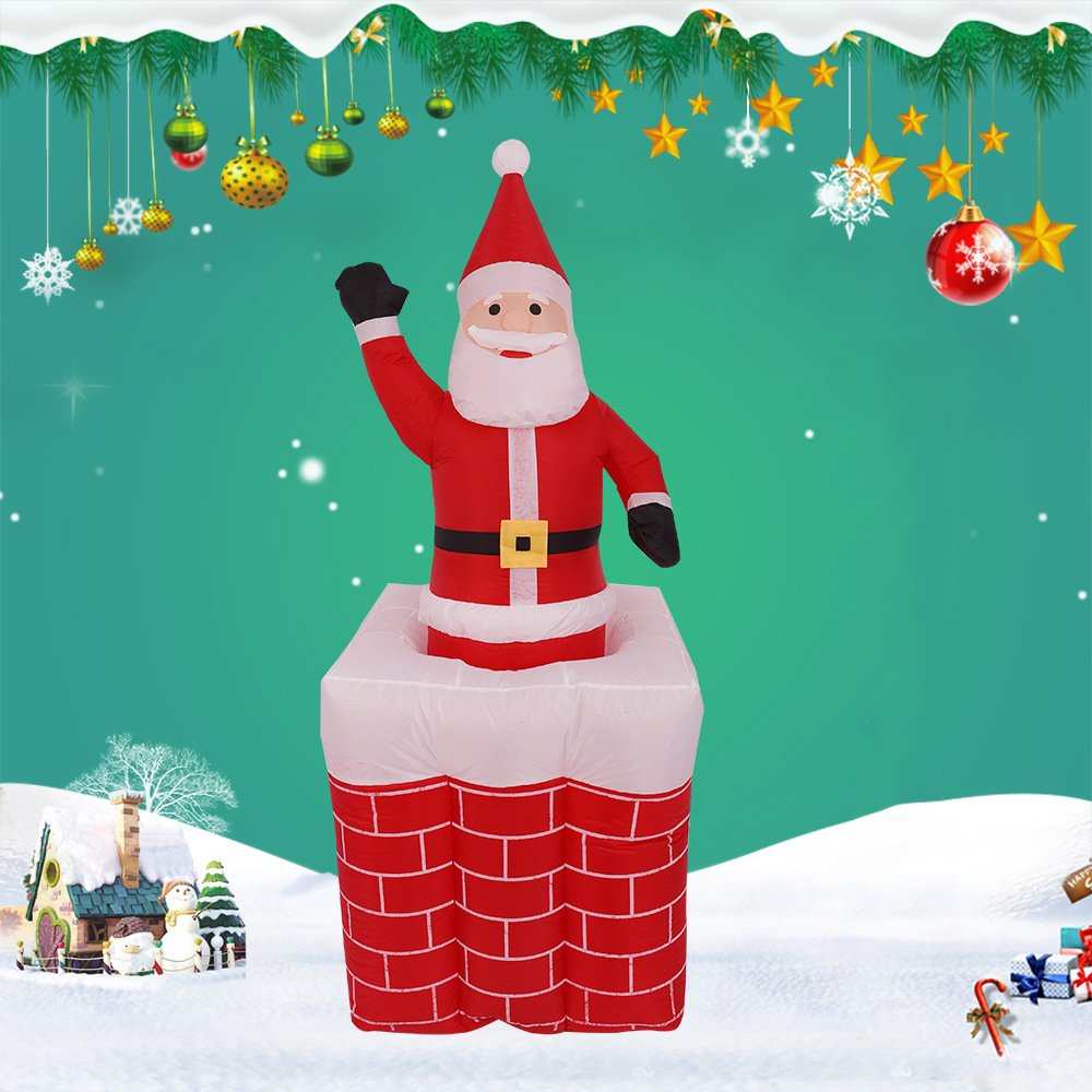 54ft Outdoor Inflatable Climbing Santa Claus With Led Lights Airblown Christmas Yard Decoration Festive Home Ornament - 1