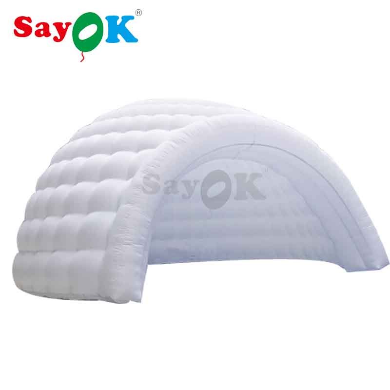 5m Multicolor Led Lighted Inflatable Dome Tent Changing Lights Igloo Party Event Tent - 2