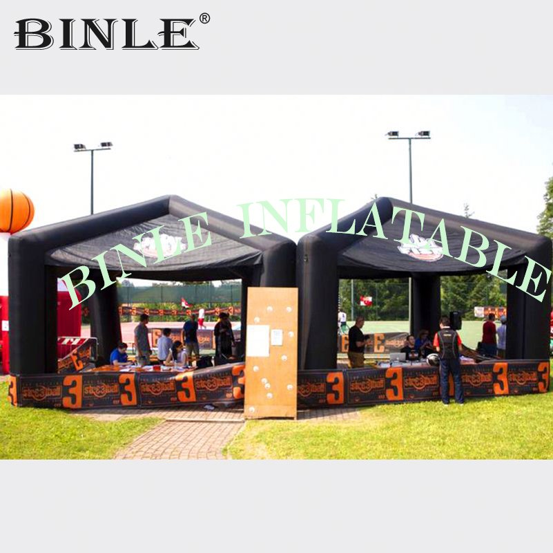 5x5m Outdoor Inflatable Square Exhibition Tent With Customizable Printing 3 Walls Advertising Canopy Kiosk Booth - 2