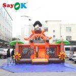 6 5x5 5 X 3 8 Mh Pirate Ship Inflatable Bouncer Slide Children Bounce House With Air Blower - 2
