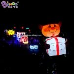 6 Meters Height Pvc Inflatable Lighting Christmas Cartoon Boy Hugging Gift Box Model Characteristic Led X-mas Decoration - 3