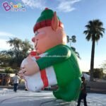 6 Meters Height Pvc Inflatable Lighting Christmas Cartoon Boy Hugging Gift Box Model Characteristic Led X-mas Decoration - 2