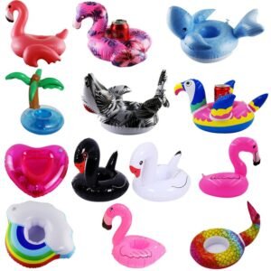 6 Pcs Lot Pool Party Inflatable Drink Floats Cup Holder Animal Fruit Series Water Coaster Floating - 2