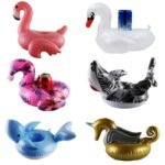 6 Pcs Lot Pool Party Inflatable Drink Floats Cup Holder Animal Fruit Series Water Coaster Floating - 3
