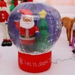 60cm 100cm Giant Santa Claus Christmas Tree Snow Globe Inflatable Led Toys Yard Outdoor Blow Up Decoration Party Prop - 2