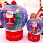 60cm 100cm Giant Santa Claus Christmas Tree Snow Globe Inflatable Led Toys Yard Outdoor Blow Up Decoration Party Prop