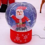 60cm 100cm Giant Santa Claus Christmas Tree Snow Globe Inflatable Led Toys Yard Outdoor Blow Up Decoration Party Prop - 4