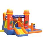 Pirate Inflatable Bounce House Castle Jumper Slide Ball Pool For Kids With Blower