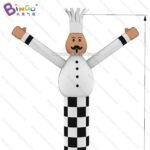 6m Inflatable Chef Cartoon Wave Tube Air Dancer For Restaurant Advertising - 6