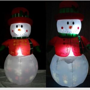 6ft Height Christmas Inflatable Led Lighted Snowman With Scarf Colorful Light Blow Up Outdoor Yard Year Decoration - 2