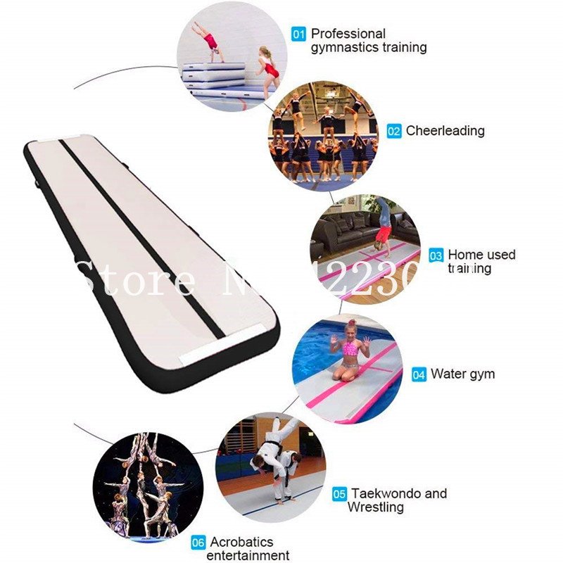 1m Inflatable Gymnastics Air Track Mattress Tumbling Training Floor Exercise Equipment 6x1x0 - 14