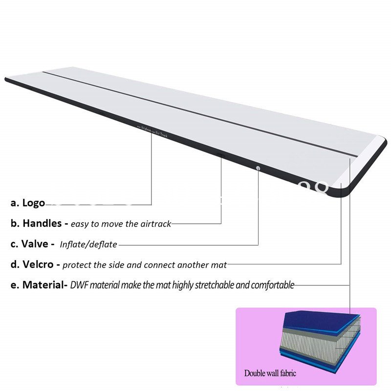 1m Inflatable Gymnastics Air Track Mattress Tumbling Training Floor Exercise Equipment 6x1x0 - 16