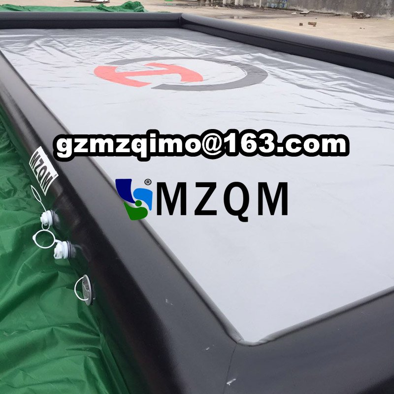 Durable 6x3m Custom Pvc Car Wash Mat Portable Garage Flooring With Airpump Water Containment System - 3