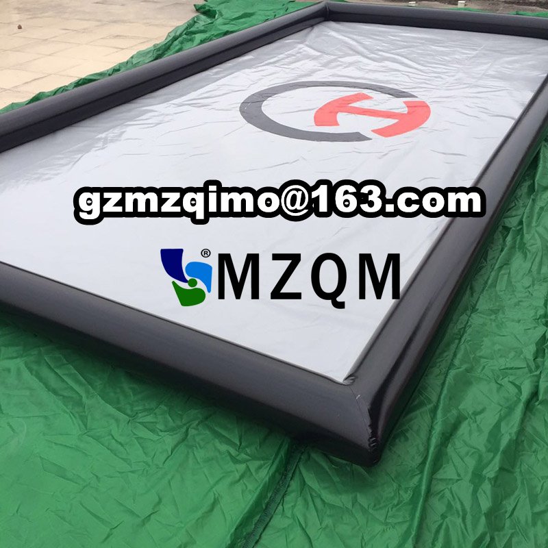 Durable 6x3m Custom Pvc Car Wash Mat Portable Garage Flooring With Airpump Water Containment System - 5
