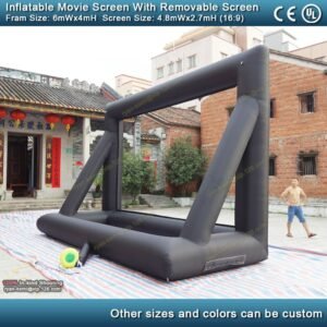 6x4m Inflatable Movie Screen With Removable Front Rear Projection Film Cinema Tv Play - 2