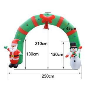 7 Foot Tall Lighted Christmas Inflatable Archway With Santa Claus And Snowman Arch For Outdoor Party Decoration - 2