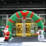 7 Foot Tall Lighted Christmas Inflatable Archway With Santa Claus And Snowman Arch For Outdoor Party Decoration