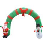 7 Foot Tall Lighted Christmas Inflatable Archway With Santa Claus And Snowman Arch For Outdoor Party Decoration - 3