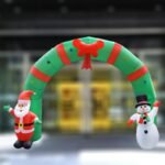 7 Foot Tall Lighted Christmas Inflatable Archway With Santa Claus And Snowman Arch For Outdoor Party Decoration - 4