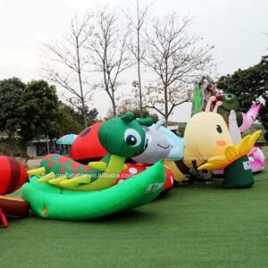 3x2x2 M Inflatable Green Big Worm Custom Made Caterpillar Model Balloon For Displaying Item