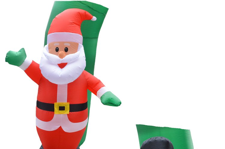 7ft Tall Outdoor Christmas Inflatable Archway With Santa Snowman Led Lights For Holiday Party Decor - 3