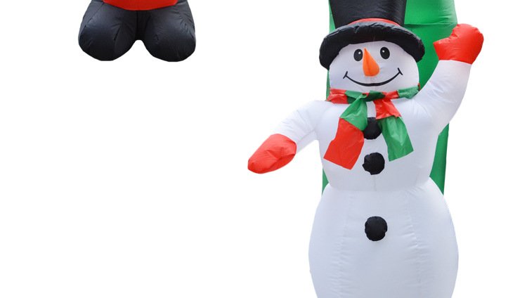 7ft Tall Outdoor Christmas Inflatable Archway With Santa Snowman Led Lights For Holiday Party Decor - 4