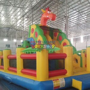 7x5m Inflatable Dragon Bouncer Mini Combo With Slide And Obstacle Jumper