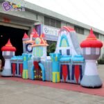 8x1 8x3 5 Meters Inflatable Castle Fence Model Backdrop Customized Advert Wall Decoration Background For Entrance Display - 4
