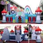 8x1 8x3 5 Meters Inflatable Castle Fence Model Backdrop Customized Advert Wall Decoration Background For Entrance Display - 6
