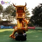 8x3 5 Meters Inflatable Splendid Golden Dragon Model Toy Customized Colored Inkjet Serpent Balloon Decoration - 4