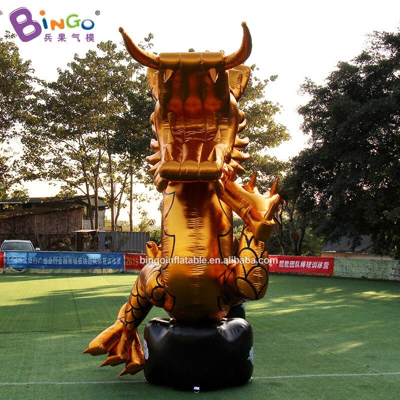 8x3 5 Meters Inflatable Splendid Golden Dragon Model Toy Customized Colored Inkjet Serpent Balloon Decoration - 4