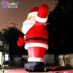 8 Meters Height Inflatable X-mas Santa Claus Displaying Toy Customized Christmas Old Man Welcome Gesture For Entrance Decoration - 3