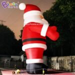 8 Meters Height Inflatable X-mas Santa Claus Displaying Toy Customized Christmas Old Man Welcome Gesture For Entrance Decoration - 4