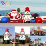 8 Meters Inflatable Christmas Snowman Decoration Custom Made Snow Man Hugging Gesture For X-mas Toy Use - 4