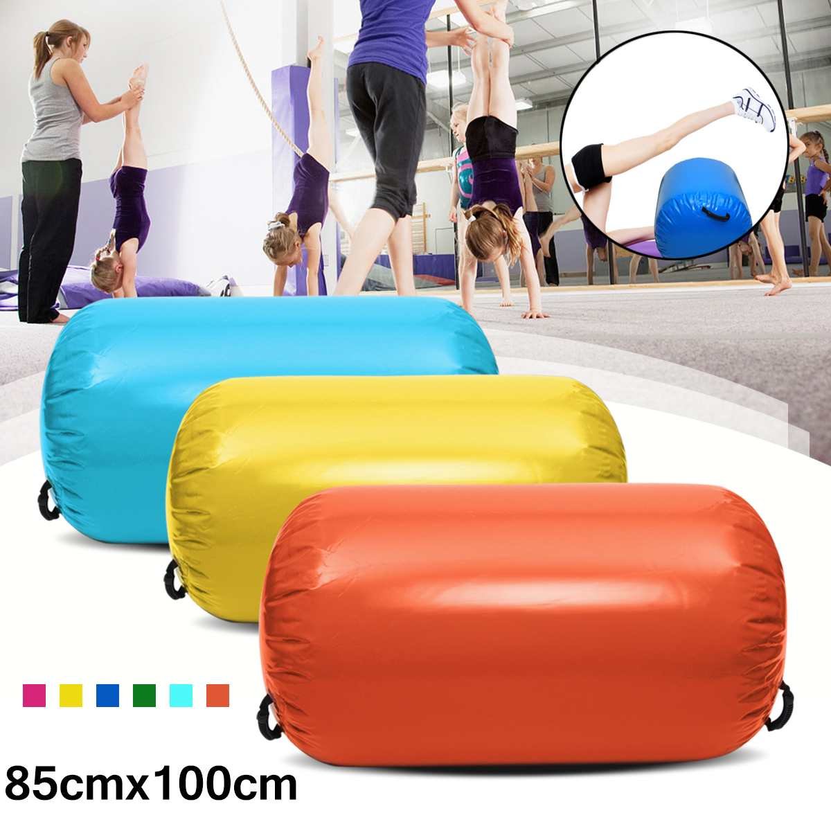 85x100cm Inflatable Gymnastics Airtrack Home Exercise Mat For Tumbling Gym Floor Workouts - 4