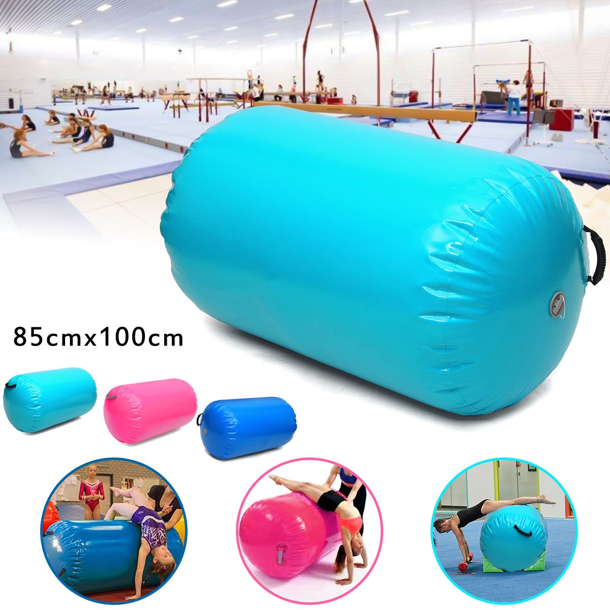 85x100cm Inflatable Gymnastics Airtrack Home Exercise Mat For Tumbling Gym Floor Workouts - 1