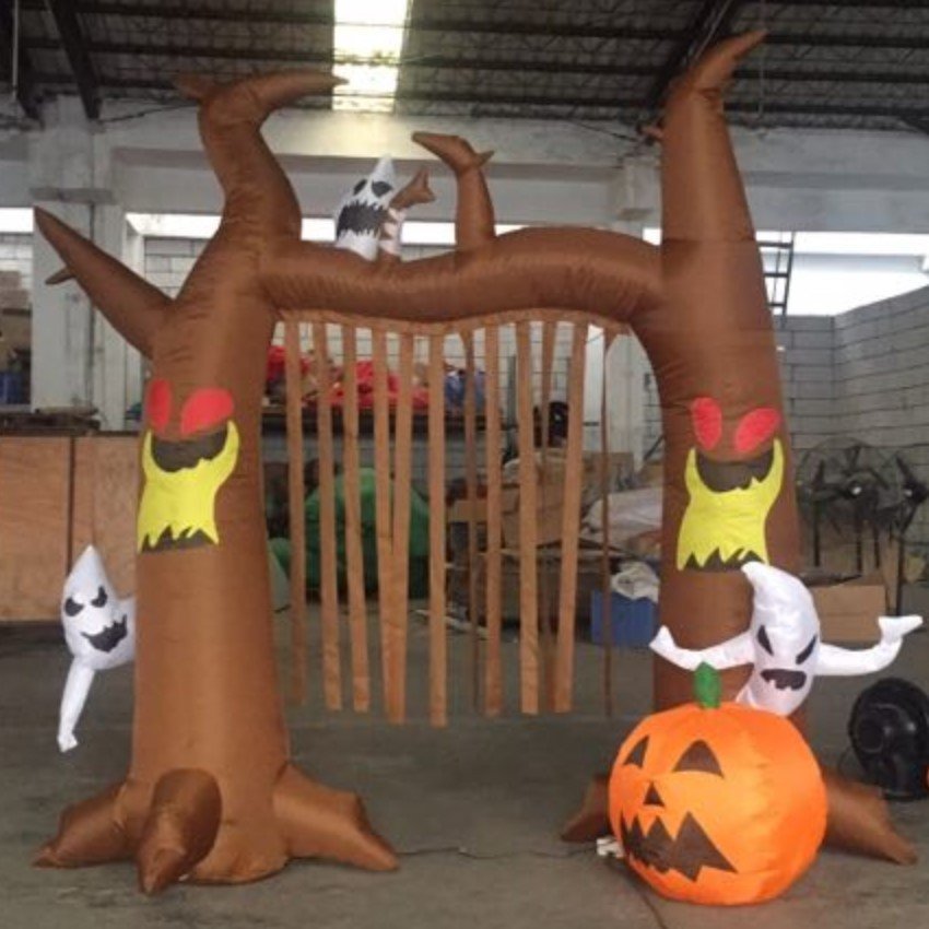 8foot Tall Halloween Inflatable Archway Airblown Ghosts Climbing Pumpkin Decor Party Accessory Yard Ornament Brown - 5