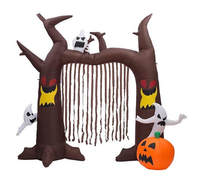 8foot Tall Halloween Inflatable Archway Airblown Ghosts Climbing Pumpkin Decor Party Accessory Yard Ornament Brown - 1