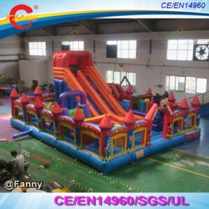 9 5x7m Outdoor Commercial Inflatable Bouncer Slide Combo Giant Funcity Playground Park Jumping Bed Bounce - 2