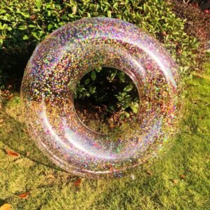 90cm 120cm Inflatable Holographic Glitter Swimming Ring In Gold Sequins Swim Circle Raft For Beach Fun Water Party Toy Ins Boia - 2